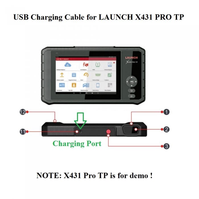 USB Charging Cable for LAUNCH PRO TP Diagnostic Tool|LAUNCH-X431-PRO-TP ...