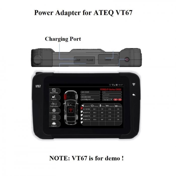 AC DC Power Adapter Wall Charger for ATEQ VT67 TPMS Tool|ATEQ-VT67|ATEQ ...