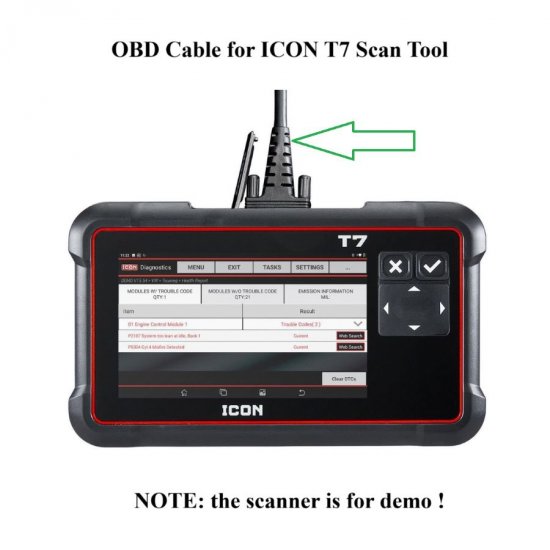 OBD2 Cable Diagnostic Cable for ICON T7 Scanner|ICON-T7|Replacement Parts